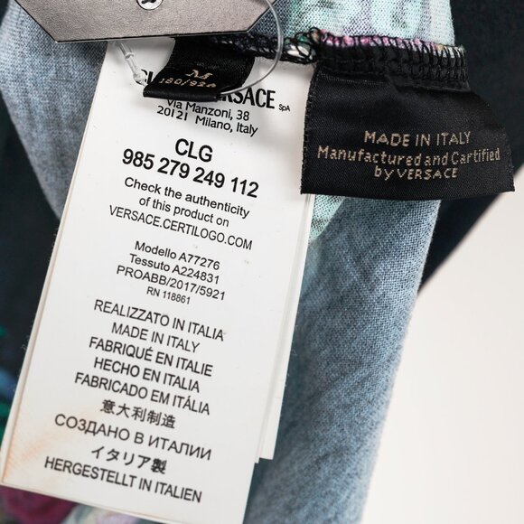 Versace Resort 2018 Black Beverly Palm Graphic Cotton T-Shirt - Picture 9 of 12